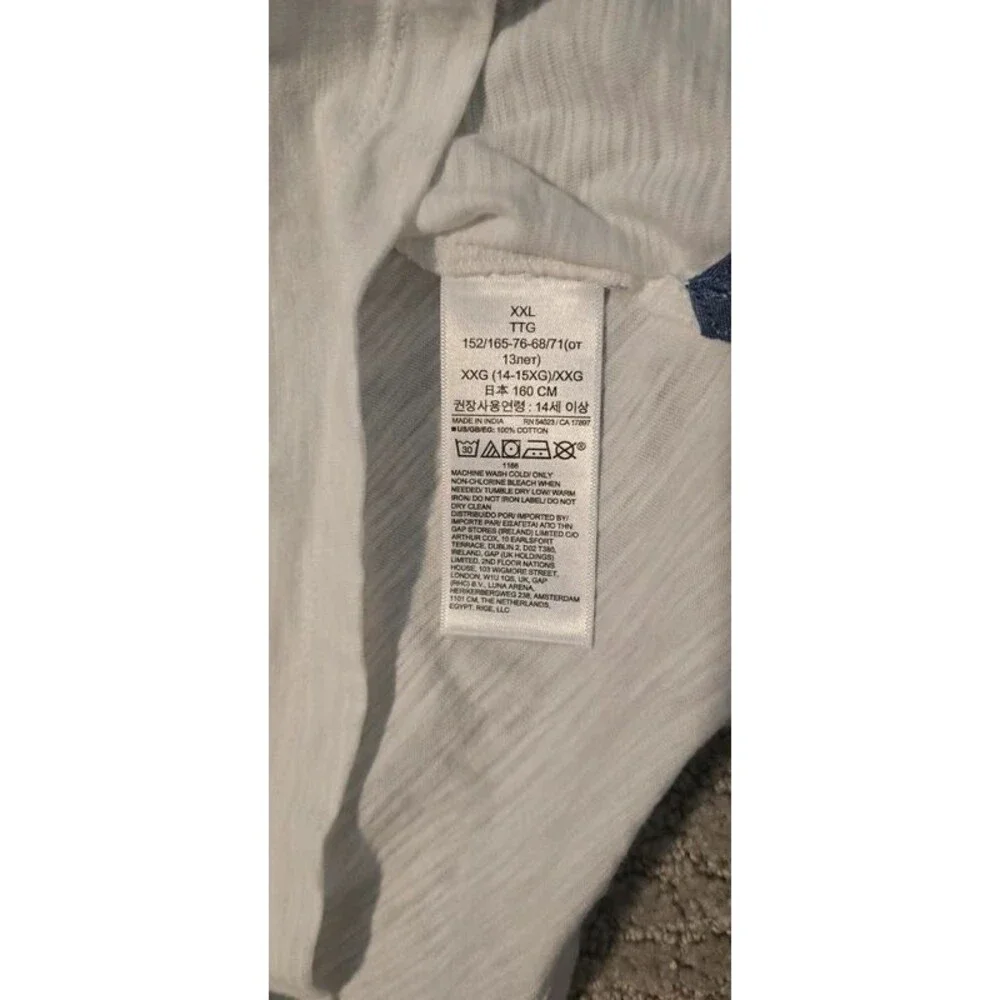 GAP Kids white polo with blue collar, XXL